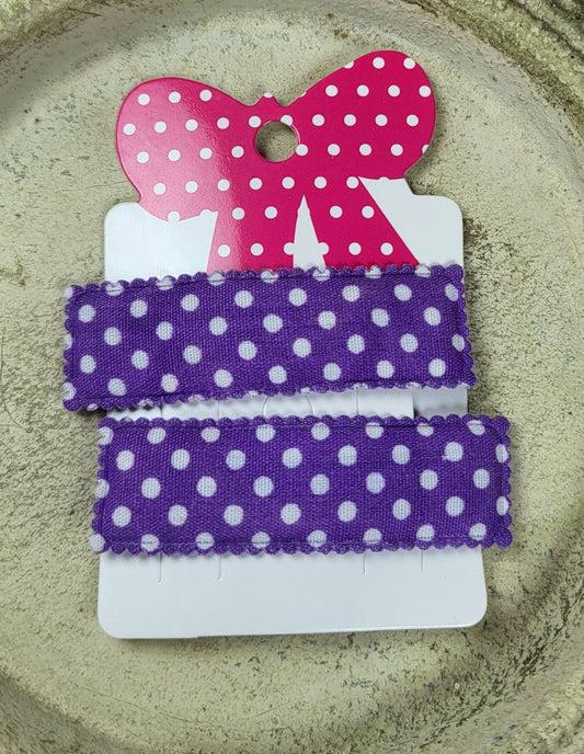 Kind klikspeld rechthoek paars met witte stippen