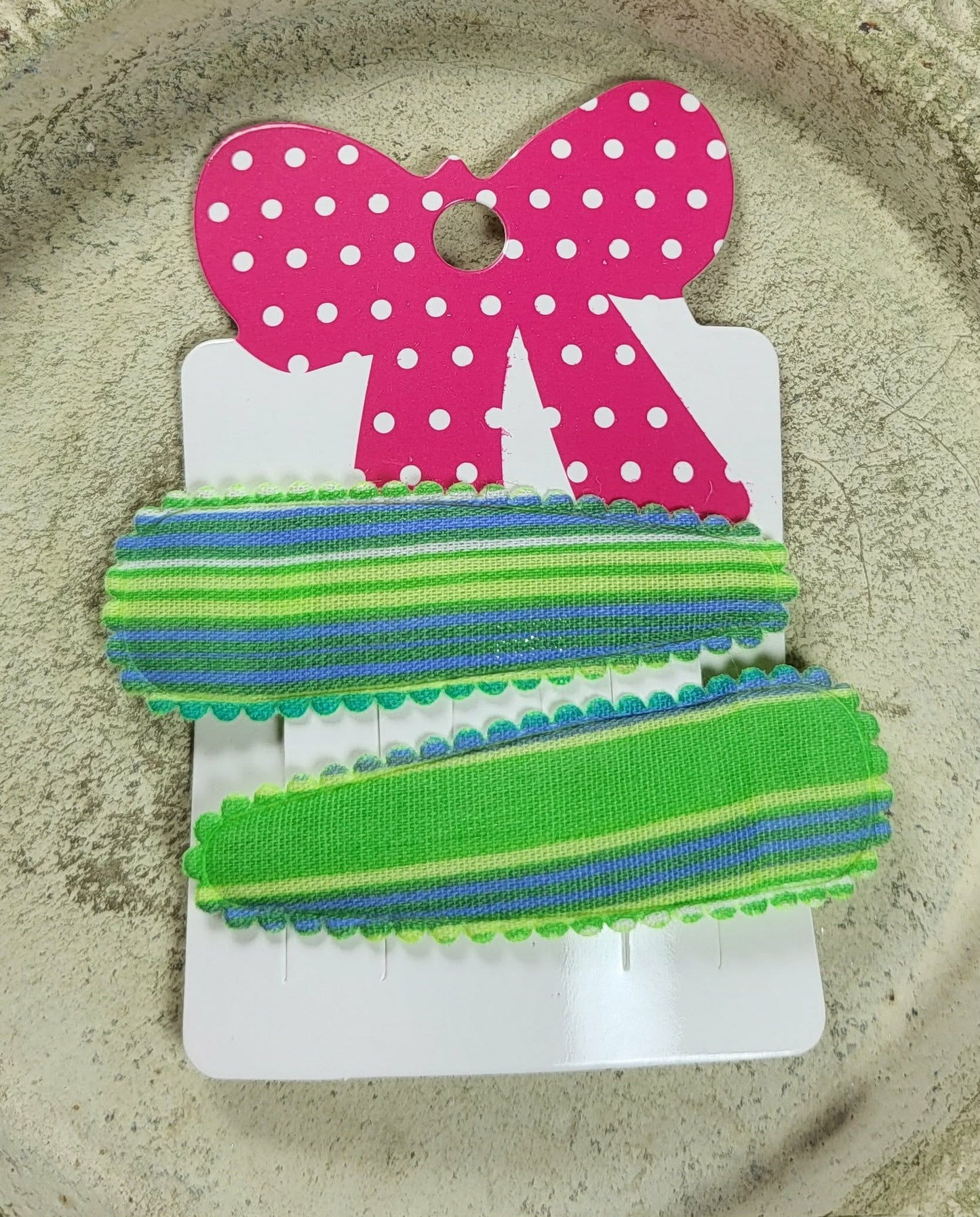 Kind klikspeld groen gestreept