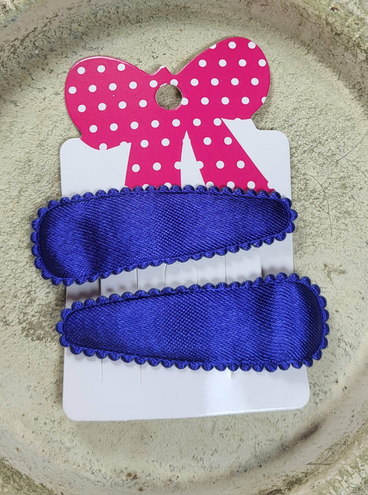 Kind klikspeld satijn donkerblauw