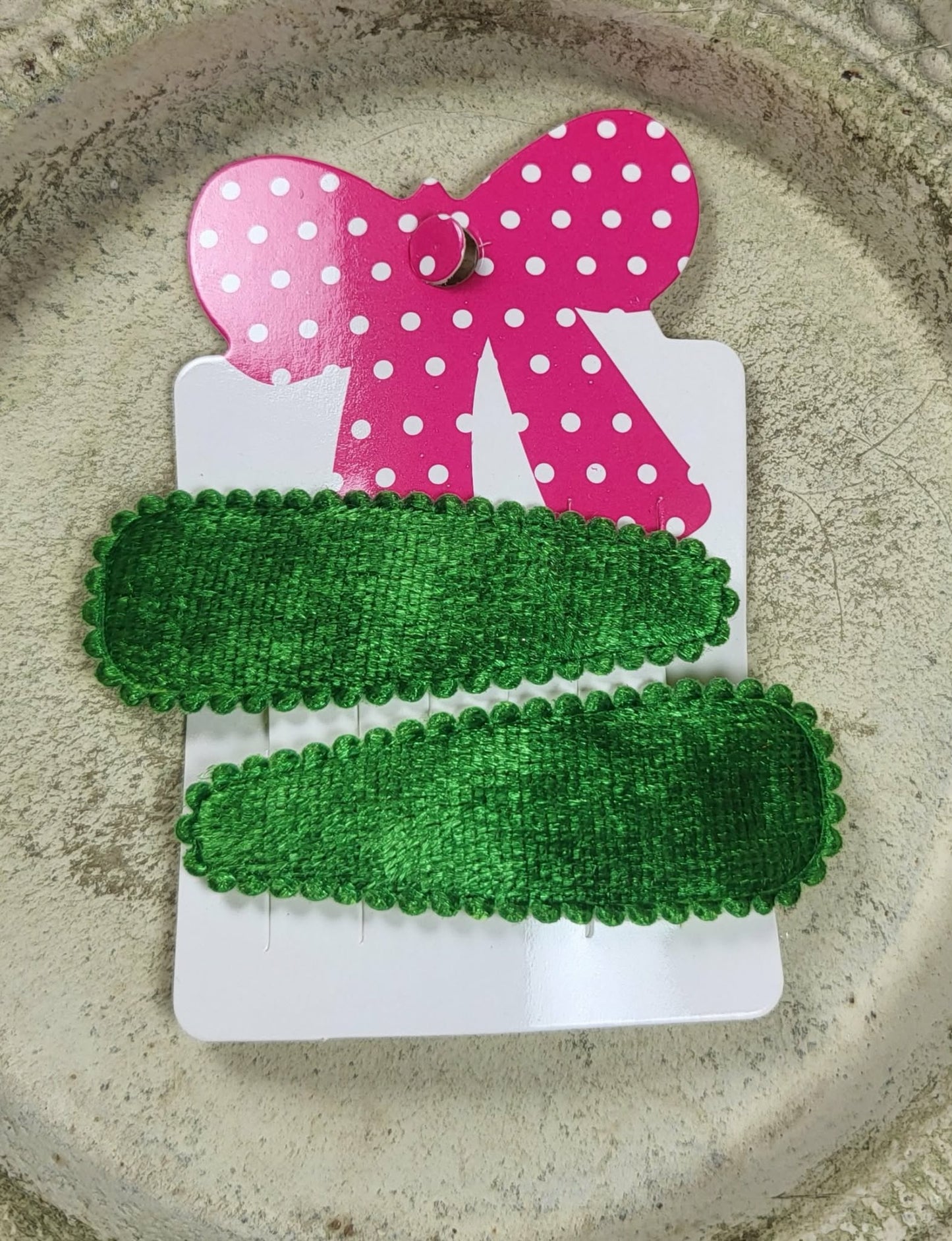 Kind klikspeld fluweel donkergroen