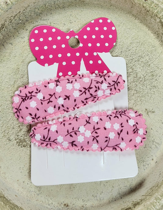 Kind klikspeld roze vintage bloemen