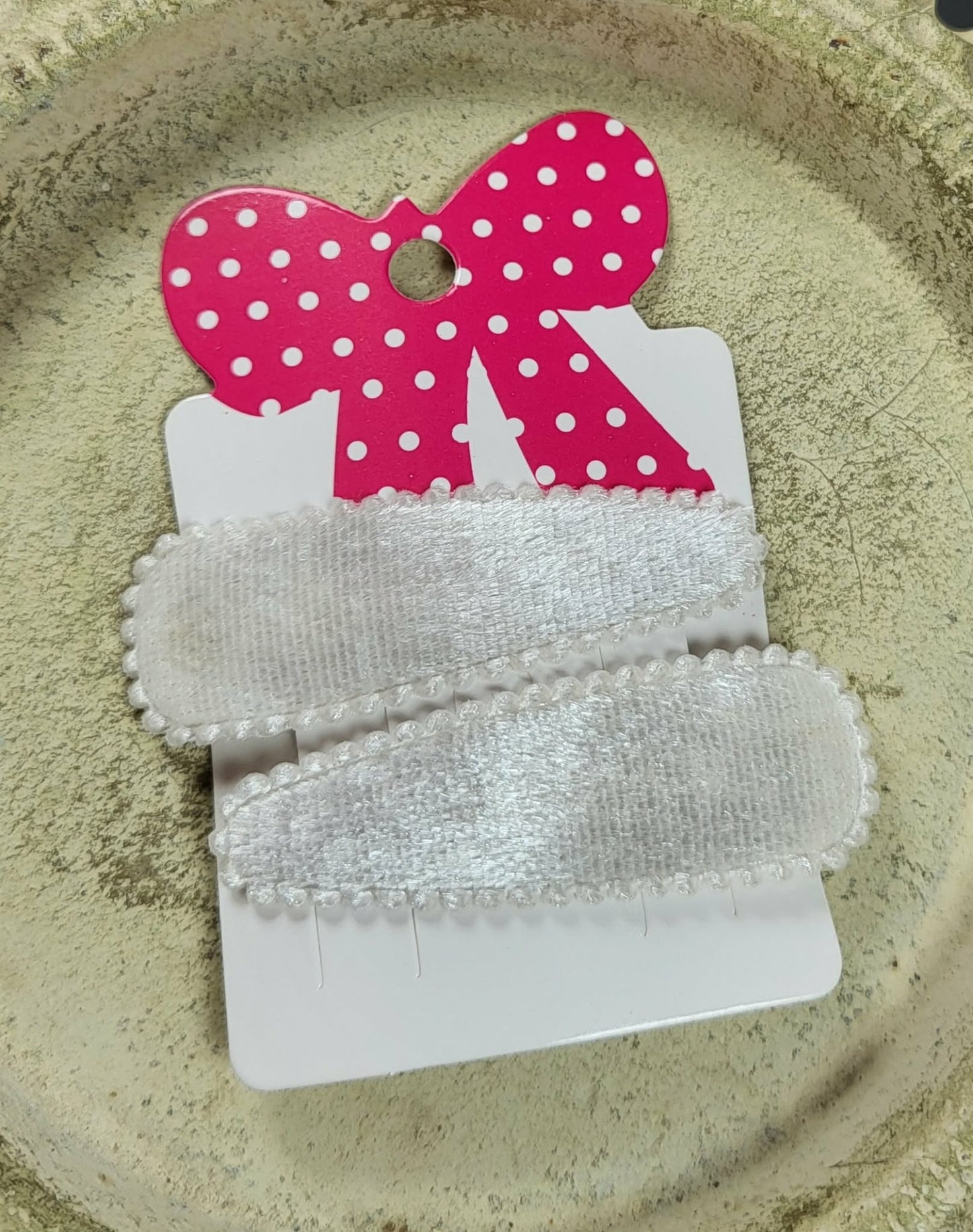 Kind klikspeld fluweel wit