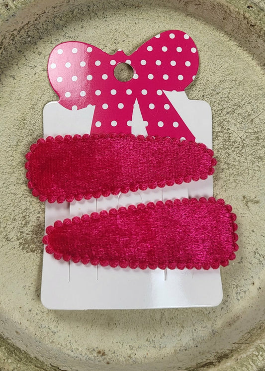 Kind klikspeld fluweel donkerroze