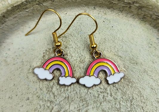 Oorbel hanger regenboog