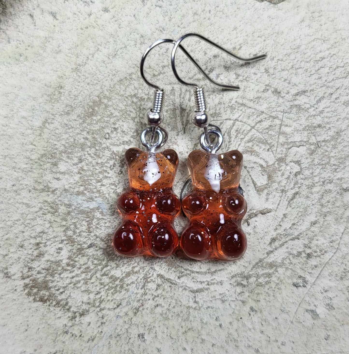 oorbel hanger gummibeer transparant-bruin transparant