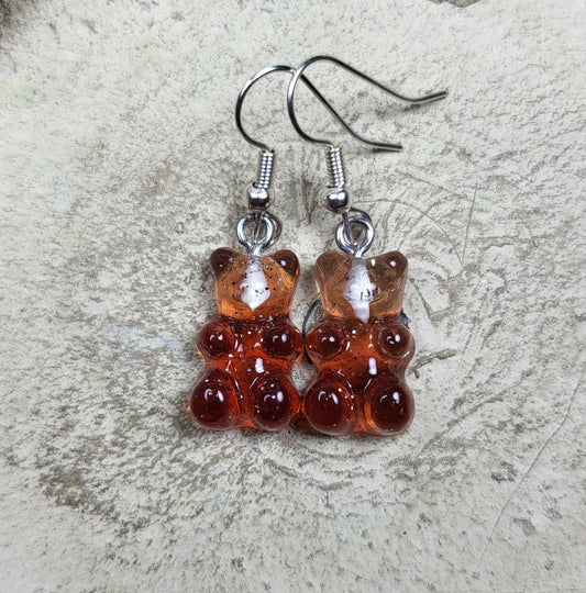 oorbel hanger gummibeer transparant-bruin transparant